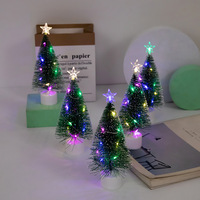 Nouvel Arbre de Noël Artificiel Lumineux Multicolore en Forme d'Aiguilles de Pin, Veilleuse LED Étanche à Piles pour Affichage LED