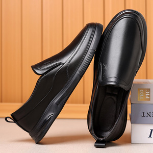รองเท้าโลฟเฟอร์หนังแท้ผู้ชาย สีดำ หนังวัว พื้นนุ่ม สไตล์ลำลองสำหรับธุรกิจ เหมาะสำหรับวัยกลางคนและผู้สูงอายุ ผลิตที่เมืองเหวินโจว - Product Image 3