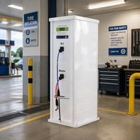 Gonfleur de pneus Ecotec pour extérieur avec compresseur d'air intégré, tuyau d'arrosage et monnayeur (en option) pour pneus de voiture et stations-service