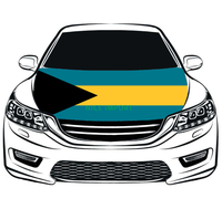 Penutup Kap Mobil Bendera Bahama Pelindung Kap Mesin yang Dipersonalisasi Bahan Poliester Elastis Tahan Panas Awet Cocok untuk Semua Tipe Mobil