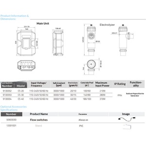 Generador <span class=keywords><strong>de</strong></span> Cloro Salino para <span class=keywords><strong>Piscinas</strong></span> EMAUX CyberCync con Pantalla Digital, <span class=keywords><strong>Hipoclorito</strong></span> <span class=keywords><strong>de</strong></span> <span class=keywords><strong>Sodio</strong></span>, para <span class=keywords><strong>Piscinas</strong></span> Públicas, Enchufe 220/380V - Product Image 4