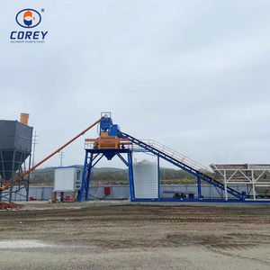 โรงงานผสมคอนกรีต COREY HZS60 ความจุ 60 ตัน/ชม. ระบบอัตโนมัติ PLC พร้อมอุปกรณ์ผสมไฟฟ้า สำหรับโครงการโครงสร้างพื้นฐาน - Product Image 1