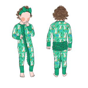 Pijama Enterizo para Bebé Personalizado, Cómodo, de Spandex y Fibra de Bambú, con Cierre, Ropa de Dormir de Manga Larga para Bebé - Product Image 1