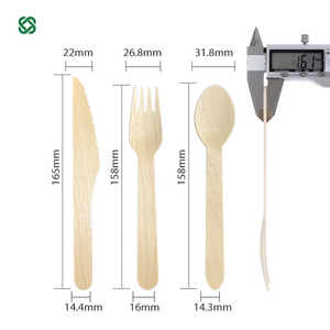Juego de cubiertos de madera biodegradable Eco Life, precio de fábrica desechable, cubiertos de cocina y de viaje, vajilla en caja - Product Image 5