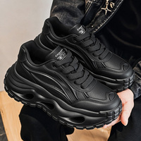 Baskets Chunky Rétro Noires et Blanches à Plateforme, Rehaussantes, Personnalisables avec Logo de Marque, Style Streetwear