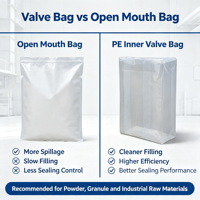 Sacs à valve en PE thermoscellables, taille et épaisseur personnalisées, surface lisse micro-perforée, sacs à valve pour l'emballage d'additifs polymères