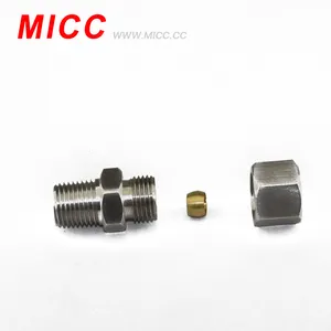 Thread MICC Uniform Heat Transfer Thermocouple Accessory SS304 /SS316 /Brass /Nickel Plated Steel Compression Fitting Thread