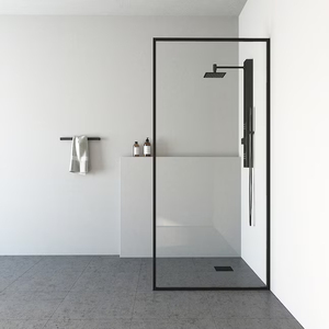 Mampara de Ducha Elegante <span class=keywords><strong>con</strong></span> Marco Ajustable en Forma de U para Paredes Irregulares, <span class=keywords><strong>con</strong></span> Vidrio Templado Certificado CE/GS/WATER, Impermeable - Product Image 2