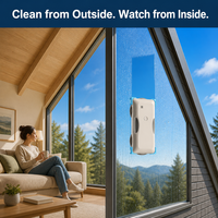 Kit de robot limpiador de ventanas al por mayor con logo personalizable, discos giratorios dobles para ventanas irregulares tipo