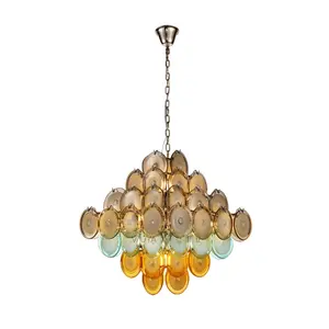 2023 Luxury Chandelier Colored round Hand-Made Glass Decorative Lights or Modern glass chandelier