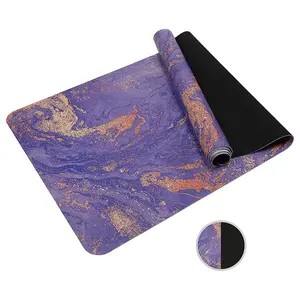 Hochwertige weiche wasserdichte Wildleder Yoga Mat Gym Custom ized Wildleder Mikro faser Natur kautschuk Yoga Mat