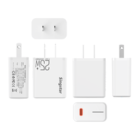 Adaptateur de voyage Singstar Super Rapide LED 25W Type C QC3.0 Sortie 5V pour téléphones mobiles et tablettes Samsung US/EU/UK