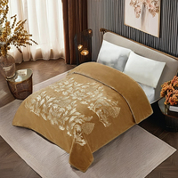 Großhandel individuell bedruckte Raschel Double Queen Size Winter Nerz Bettdecke 100% Polyester Joyous Throw Fleeced Portable