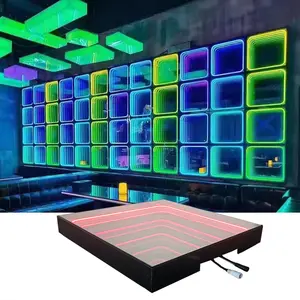 Con cable DMX Infinity LED Dance Floor Iluminado Neón Espejo Pared Luz de fondo para Stage Party KTV