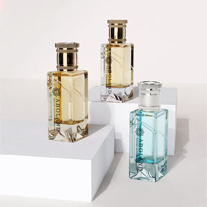 Botella de Perfume de Vidrio Vacía de 100 ml, Diseño Cuadrado de Lujo, Personalizable, con Tapa - Product Image 3