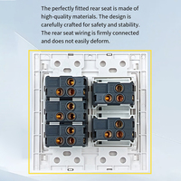 Interruptores de Luz de Pared de Botón de Alta Calidad, Modernos, de 4/5/6 Gang, Panel Grande de 120 mm, Venta Directa de Fábrica