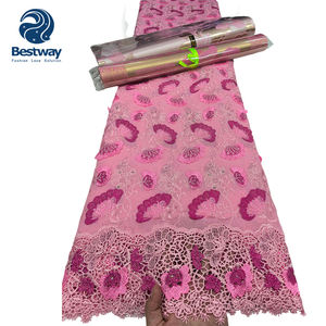 Tela de Encaje Bordada con Flores 3D de Alta Calidad, <span class=keywords><strong>Material</strong></span> de Voile Suizo Africano Hecho a Medida por Bestway - Product Image 4