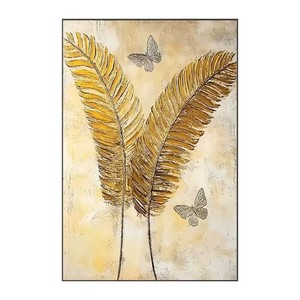 100% cuadro acrílico moderno pintado a mano decoración de pared abstracta hoja de oro <span class=keywords><strong>lienzo</strong></span> de pintura al óleo hecho a mano - Product Image 5