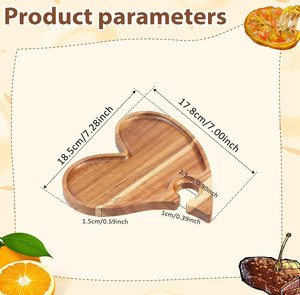 Nouvelle innovation <span class=keywords><strong>Plateau</strong></span> de service <span class=keywords><strong>en</strong></span> bois <span class=keywords><strong>en</strong></span> forme de cœur Design avec découpe latérale Assiettes <span class=keywords><strong>en</strong></span> bois <span class=keywords><strong>en</strong></span> forme de cœur avec porte-<span class=keywords><strong>verre</strong></span> à vin pour la famille - Product Image 2
