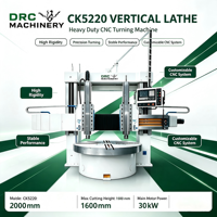 Tour vertical à double colonne robuste CK5220 CNC VTL, diamètre de tournage 2000 mm