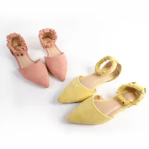 야망 슬립 온 논슬립 저렴한 여성 플랫 샌들 새로운 단색 PU 폴리 백 OEM 서비스 여성 여름 신발 극세사 TPR