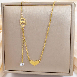 스테인레스 스틸 기하학 스타 문 펜던트 체인 초커 목걸이 18K 금도금 방수 보석 목걸이 여성용 결혼식 - Product Image 4