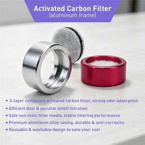 Filtre Purificateur de Fumée avec Tampon Éponge, Filtration au Charbon Actif, Mini Élément Filtrant 25*10mm, Anneau Rond Métallique - Product Image 5
