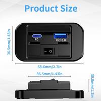 Chargeur universel rapide USB Type-C étanche à la poussière et à l'eau, design intégré pour voiture, bus, camping-car, bateau, 12-24V, double prise QC3.0+PD, coloré