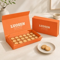 Boîte magnétique de luxe personnalisée pour desserts, emballage de truffes au chocolat, boîte cadeau rigide pour aliments, bonbons, biscuits avec séparateur