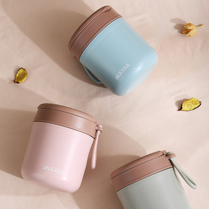 Delicious Stainless Steel Lunch Box 500Ml Leak Proof With Spoon For Students Office Use Solid Color Design - Product Image 1