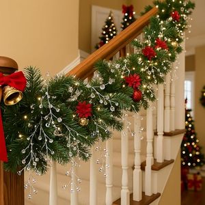 Ramas de Pino Navideñas con Perlas, Ramas de Navidad para Coronas, Guirnaldas, Manualidades y Decoración del Hogar - Product Image 6