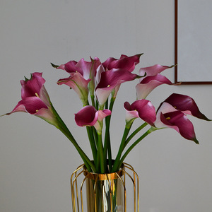 RK213 Lirios Calla de Tallo Largo al por Mayor, Flores Artificiales de EVA Blancas y Rosas con Tacto Real para Decoración del Hogar y Bodas - Product Image 2