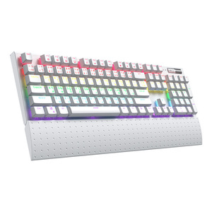 Mechanical Gaming <b>Keyboard</b> 104 Keys RGB Backlit Aluminum Alloy Full Size Wireless Wired With Wrist Support - Product Image 1