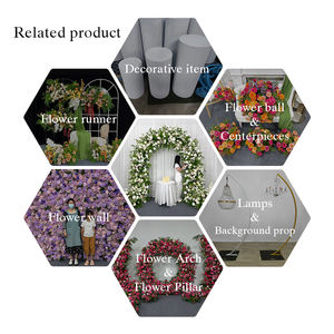 Arche ronde de style forestier, fraîche, avec des roses artificielles roses et blanches, plantes vertes, fond de mariage, pelouse extérieure, arche de mariage - Product Image 5