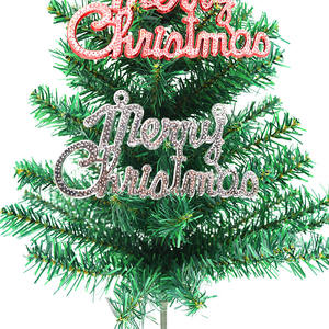 En gros 14cm Joyeux Noël Galvanoplastie Anglais Lettre Plaque pour Arbre De Noël Paquet et Paquet Pendentif Décorations - Product Image 3