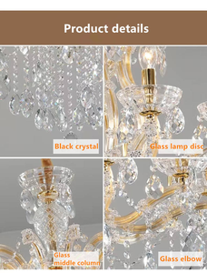 Lámpara de Araña de Cristal Estilo María Teresa Moderna Europea de 18 Luces para Sala de Estar, Dormitorio, Hotel, Colgante Plateado, Decoración del Hogar - Product Image 6