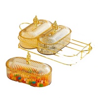 Snackbak met deksel, verdeelde serveerschaal, opbergdoos voor gedroogd fruit, snoep en noten, plastic snackorganizer voor de kamer of salontafel