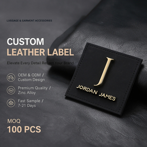 Metal PU Leather Patch Custom Brand Logo Label for Sweatshirts Boater <b>Hats</b> Gym Bags Wool <b>Scarves</b> Casual Sandals - Product Image 1