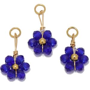 20 adet paslanmaz çelik kristal cam çiçek moda küçük Charms kolye DIY takı bulgular kolye bilezik malzemeleri - Product Image 4