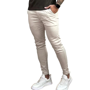 2026 Wholesale High Quality Elastic Formal Slim Zipper Hip Hop Solid Color European American Style Black Men's Straight Summer - Product Image 2