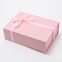 Boîtes cadeaux personnalisées de luxe en carton rigide avec fermeture magnétique, gaufrage, ruban et nœud, couleur unie, laminé rigide, matériaux recyclés, 2 mm