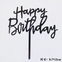 10 Pièces Décorations de Gâteau en Acrylique Joyeux Anniversaire à Insérer, Accessoires de Gâteau Tendance pour Célébrités d'Internet