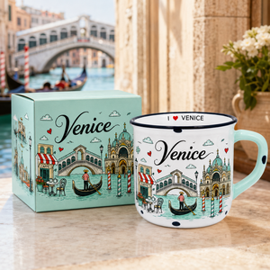 Taza de Café de Cerámica con Diseño de Venecia, Italia, con Estampado de Dibujos Animados, Diseño de Canales y <span class=keywords><strong>Basílicas</strong></span>, para Tazas de Gres, Personalizable, OEM, ODM, Venta al Por Mayor - Product Image 2