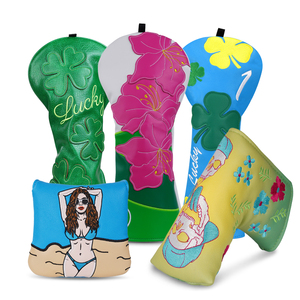 Fundas de Piel Sintética Premium para Palos de Golf, Impermeables, con Diseño de Flor y Trébol, para Venta al por Mayor - Product Image 1