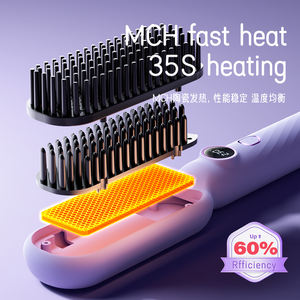 <span class=keywords><strong>Cepillo</strong></span> <span class=keywords><strong>Alisador</strong></span> de Cabello Iónico, Peine <span class=keywords><strong>Alisador</strong></span> con Iones Negativos, Plancha de Cabello con Calentamiento Rápido y Protección Anti-Quemaduras para Uso en Casa o Salón - Product Image 5