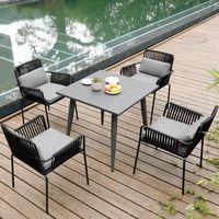 Ensemble de canapés d'extérieur durables de style postmoderne, meubles de jardin en teck écologiques de luxe avec coussins imperméables