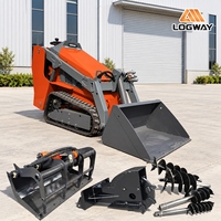 Mini-chargeur LOGWAY avec capacité de charge nominale de 550 kg, cycle de travail rapide pour le chargement de sable et de gravier, chargeur sur chenilles