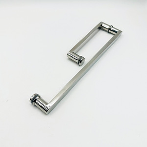 Poignée de porte et de fenêtre en acier inoxydable Asahi Ze XZ 425, moderne, simple, carrée, polie, pour porte en verre de salle de bain - Product Image 3