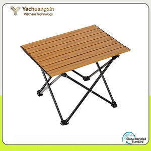 Mesa Plegable Portátil de Madera de Teca para Exteriores, Mesa Cuadrada de Aluminio Plegable para Acampar y Hacer Picnic - Product Image 6