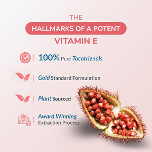 Vente en gros d'extrait de vitamine E naturel pur, tocotriénols 300 mg, capsules molles sans gluten, 60 par flacon, soutien de l'immunité, de la peau - Product Image 3